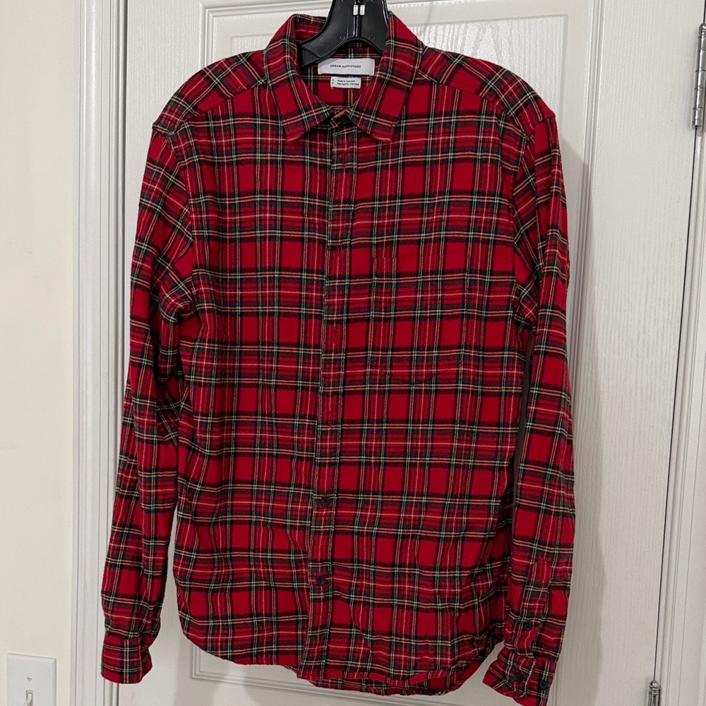 Urban outfitters Red and Black Plaid Men's Shirt